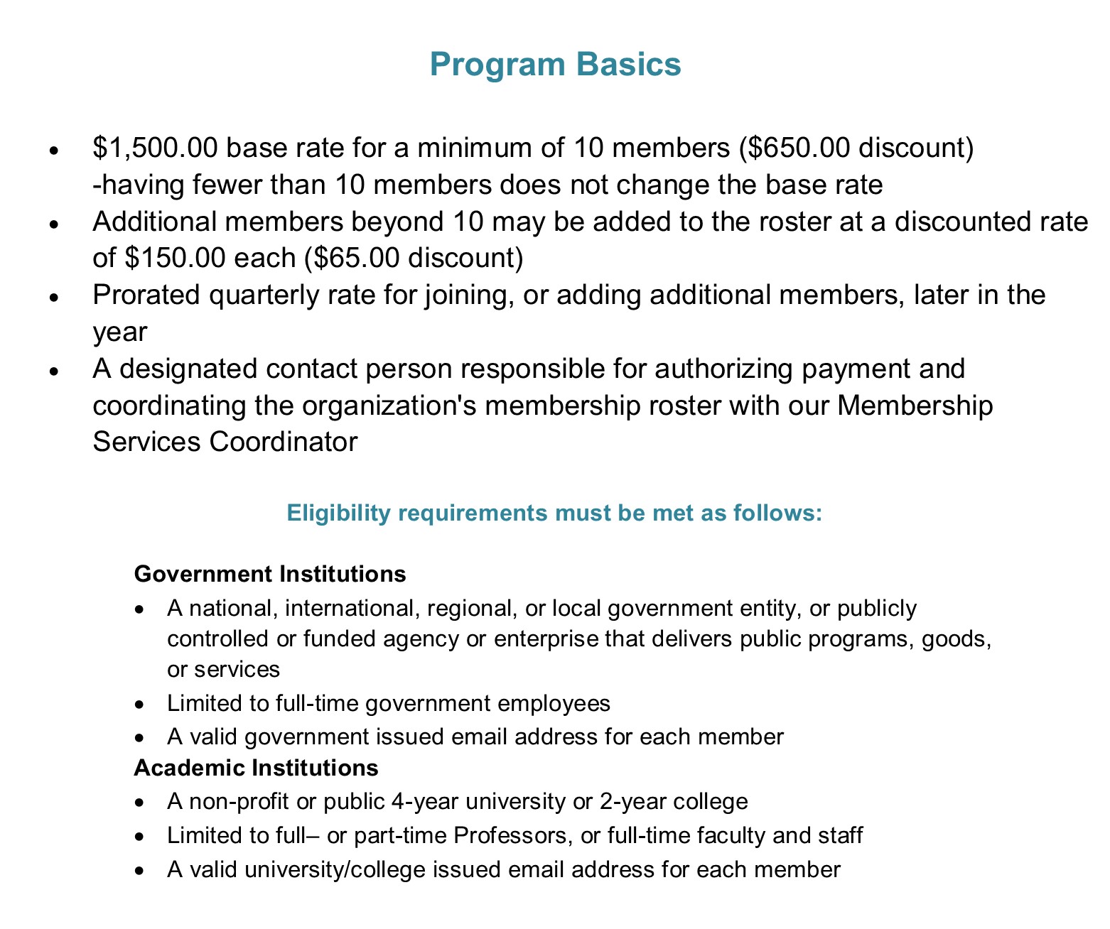 Public Member Program Basics